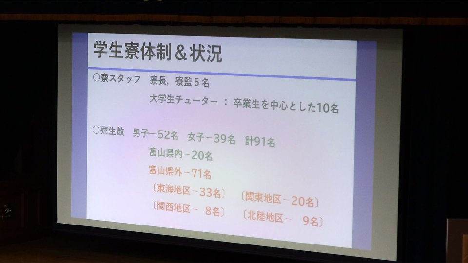100名弱が学生寮を利用